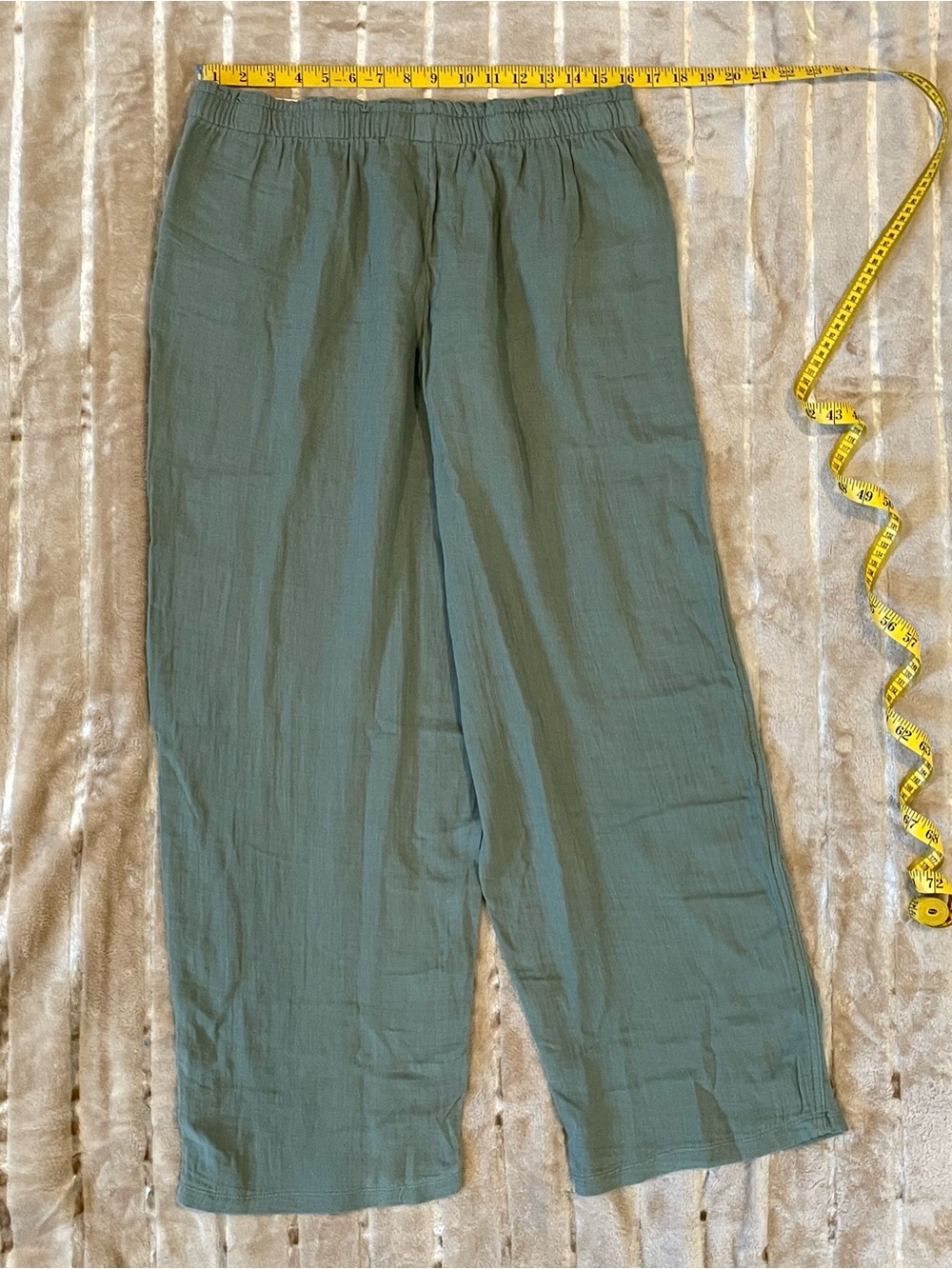 Coldwater Creek Olive Green Gauze Relaxed Waist Pants